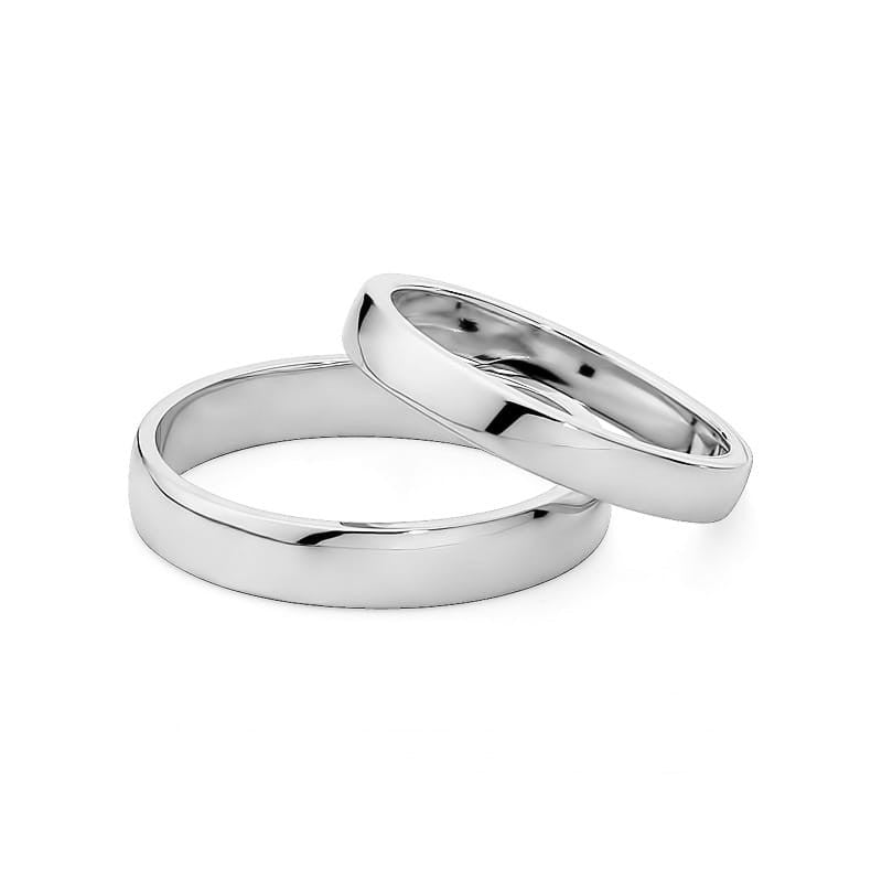 Classic Slightly Rounded Gold Wedding Bands Rings 3 and 4mm