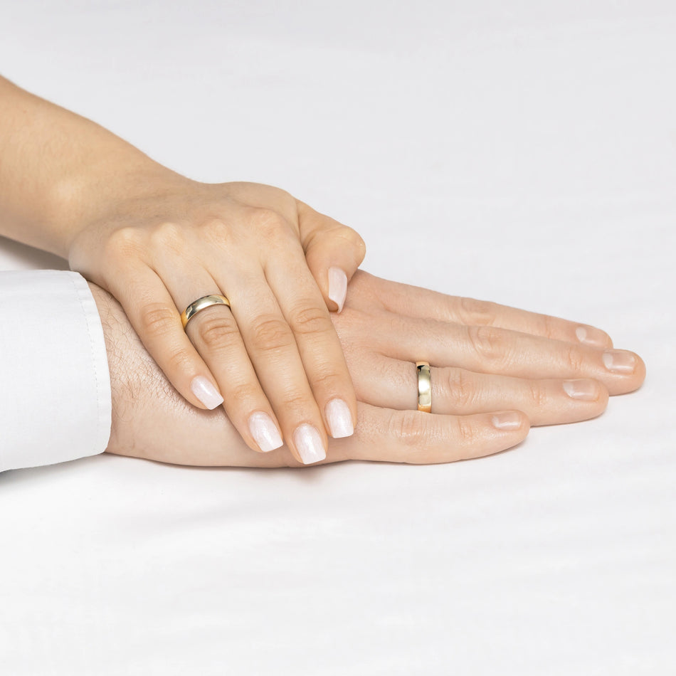 Classic Slightly Rounded Gold Wedding Bands Rings 4mm