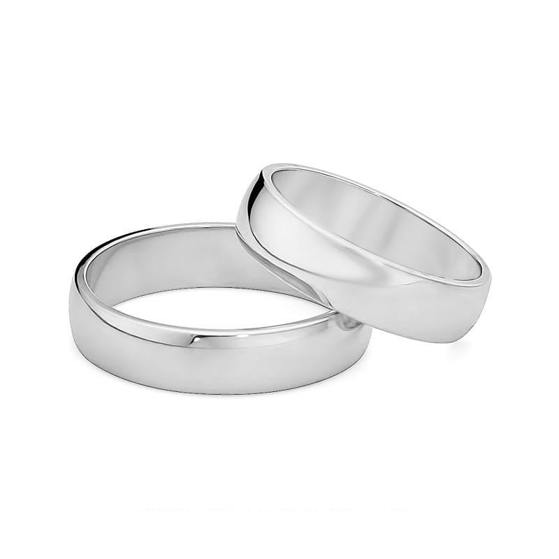 Classic Slightly Rounded Gold Wedding Bands Rings 5mm