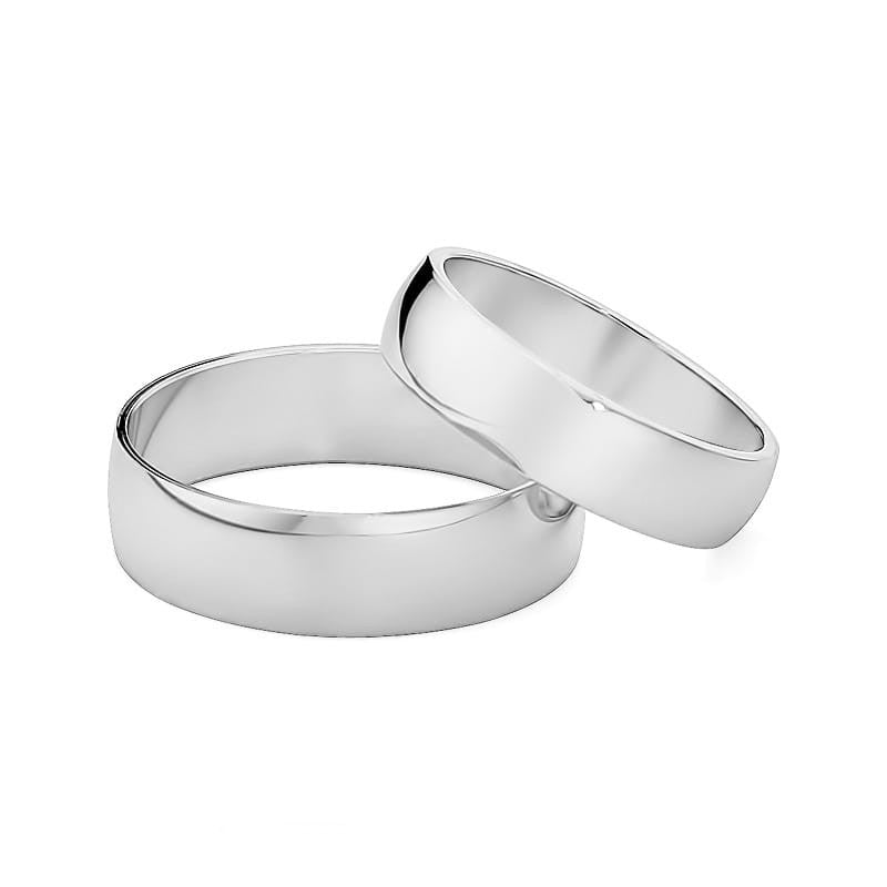 Classic Slightly Rounded Gold Wedding Bands Rings 5 and 6mm