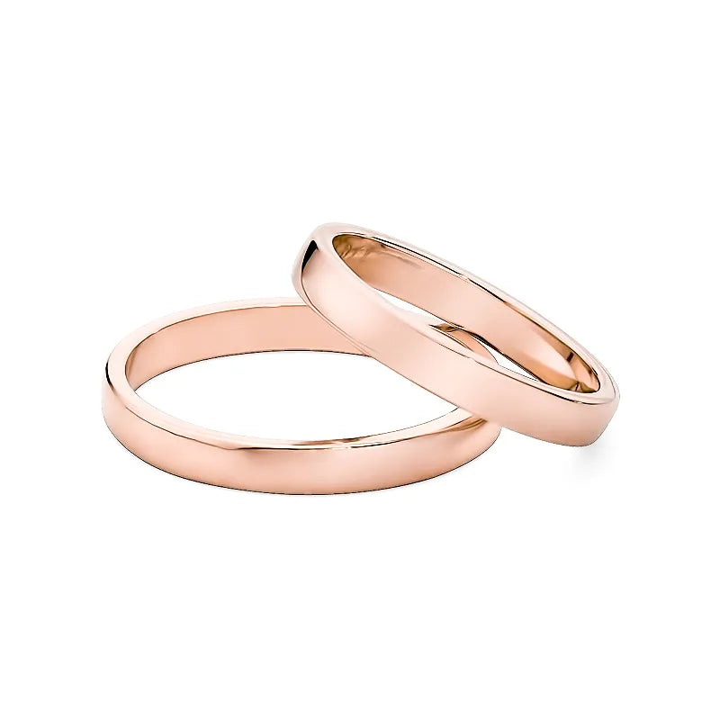 Classic Slightly Rounded Gold Wedding Bands Rings 3mm