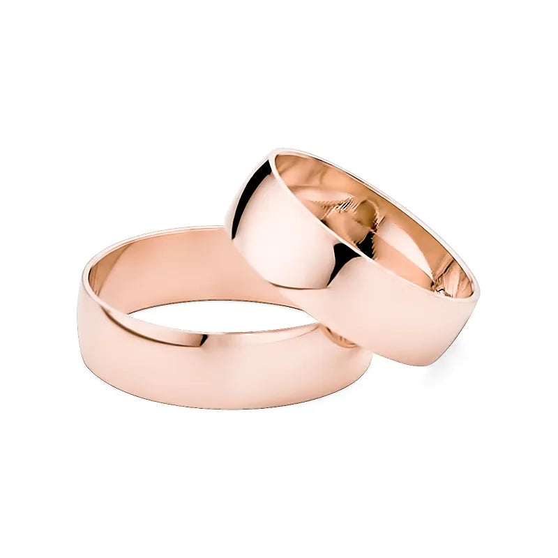 Klasické mírně zaoblené zlaté snubní prsteny 6mm