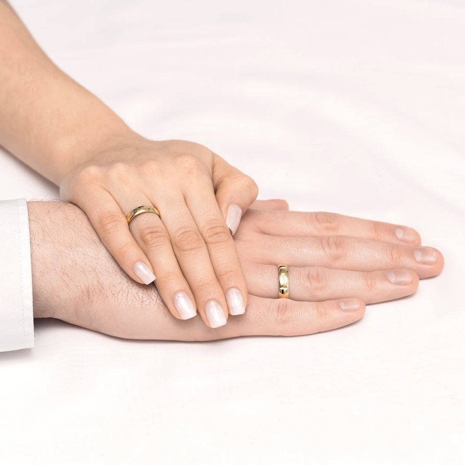 Gold Wedding Bands Rings Pulse 4 and 5 mm