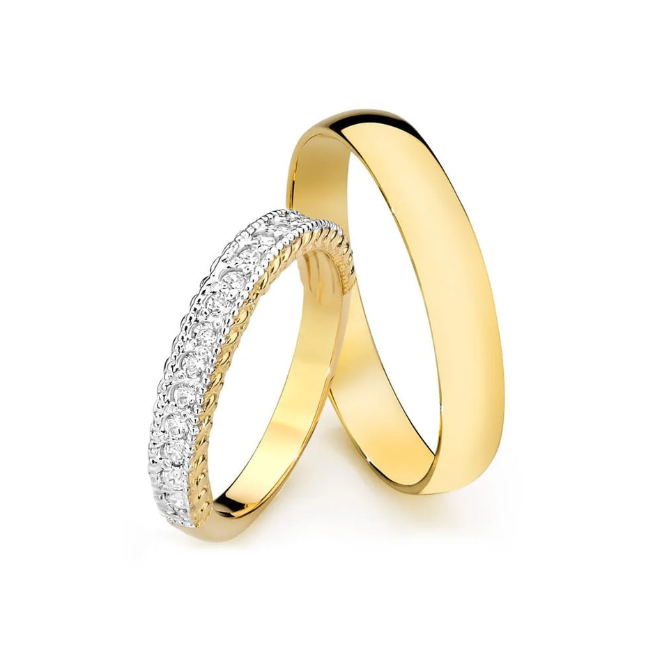 Wedding Bands Rings with 0.25ct Diamonds 3.5 and 4mm