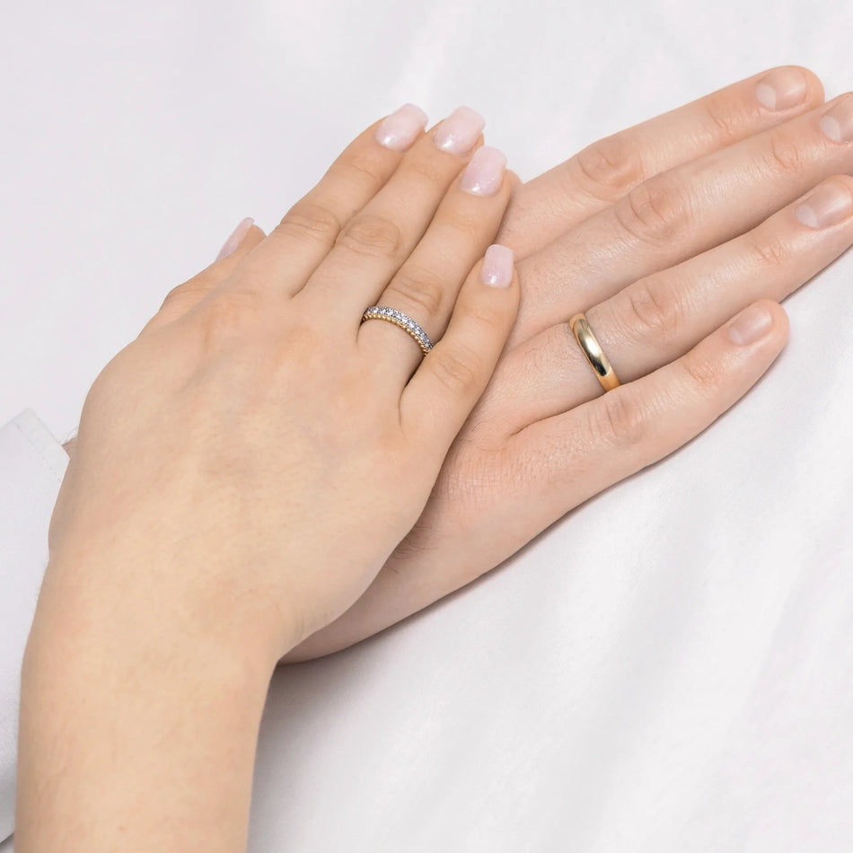 Wedding Bands Rings with 0.25ct Diamonds 3.5 and 4mm