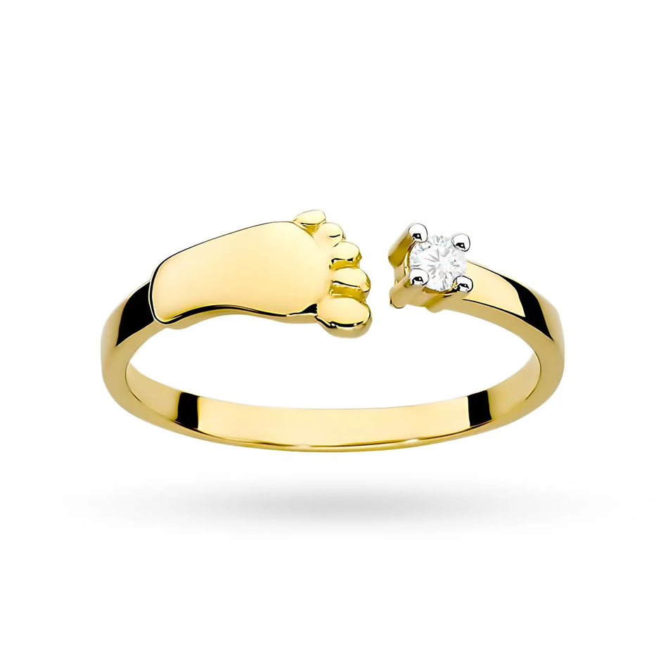 Gold Ring with 0.04ct Diamond Baby Foot