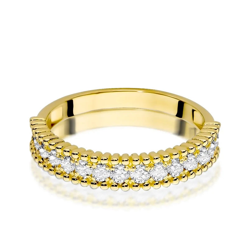 Gold Ring Set with 15 0.02ct Diamonds