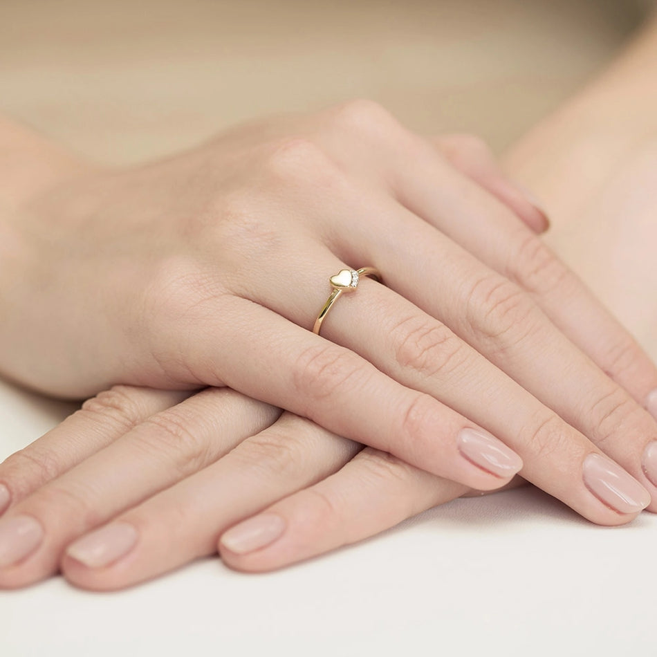 Gold Ring with 0.015ct Diamonds