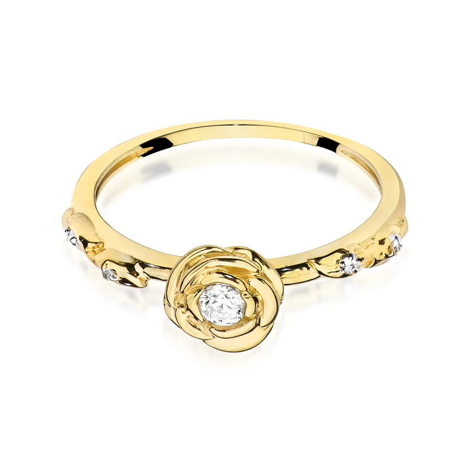 Gold Ring with 0.08ct and 4x0.005ct Diamonds