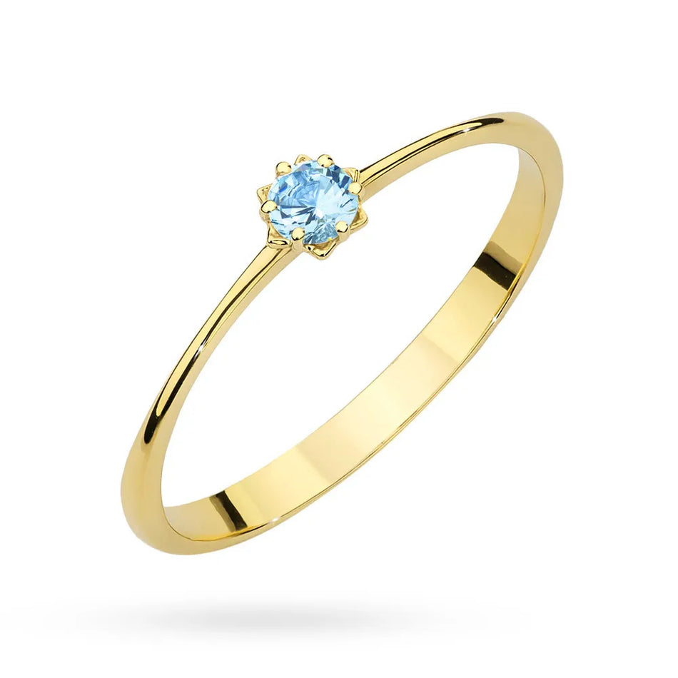 Gold Ring with Zirconia Flower
