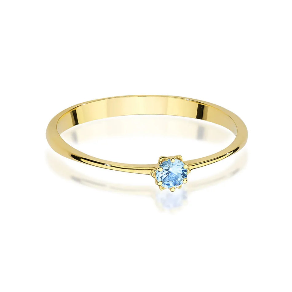 Gold Ring with Zirconia Flower