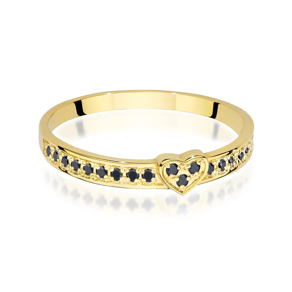 Gold Ring Set with Black Diamonds