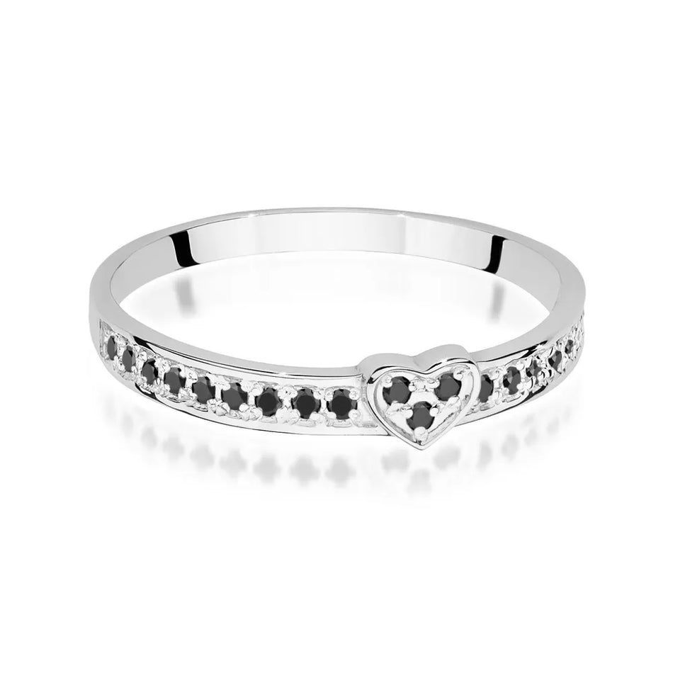 Zlatá sada prstenů s černými diamanty