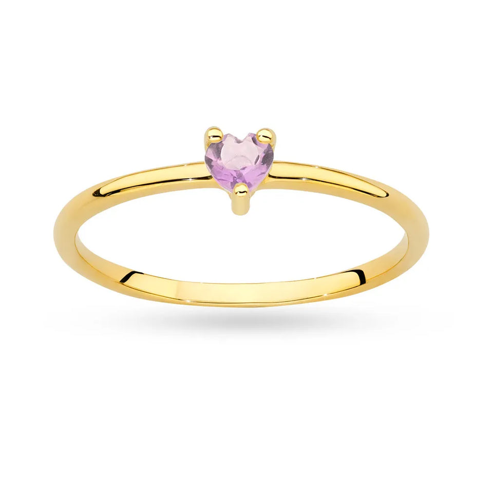 Gold Ring with 0.10ct Amethyst