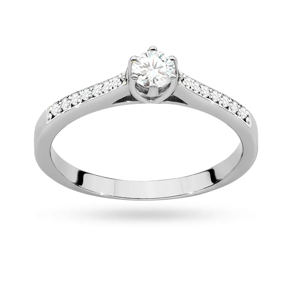 Zlatý prsten s diamanty 0,20 ct a 0,092 ct