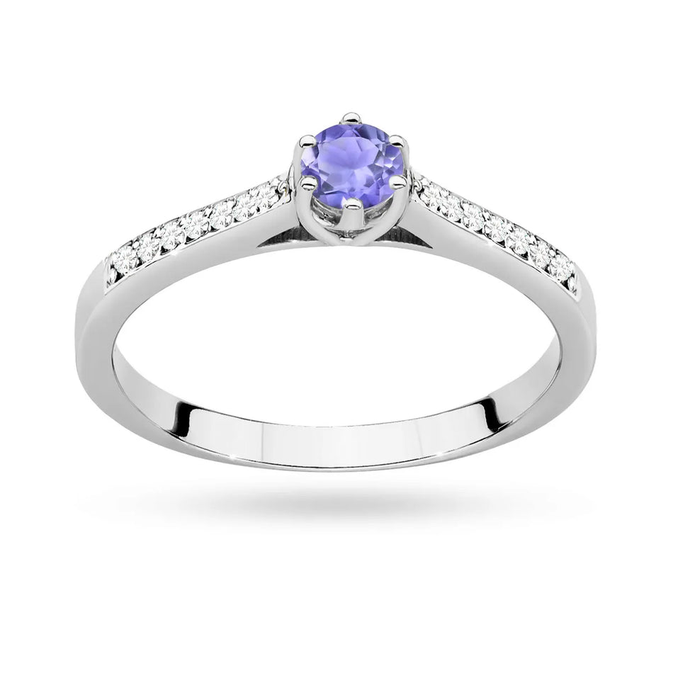 Zlatý prsten s 0,35ct tanzanitem a 0,092ct diamanty