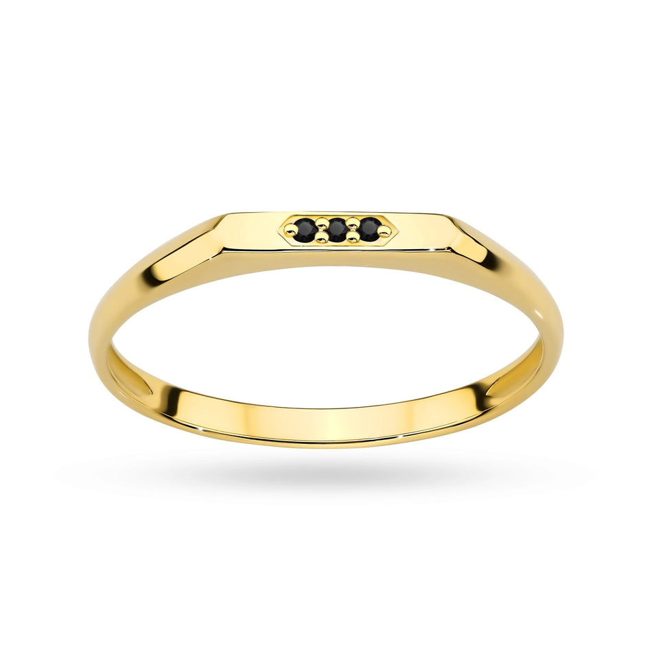 Gold Ring with 0.015ct Black diamonds