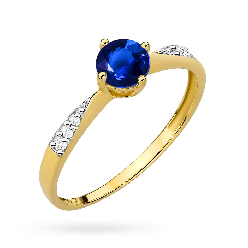 Gold Ring with 0.50ct Sapphire and 0.068ct Diamonds