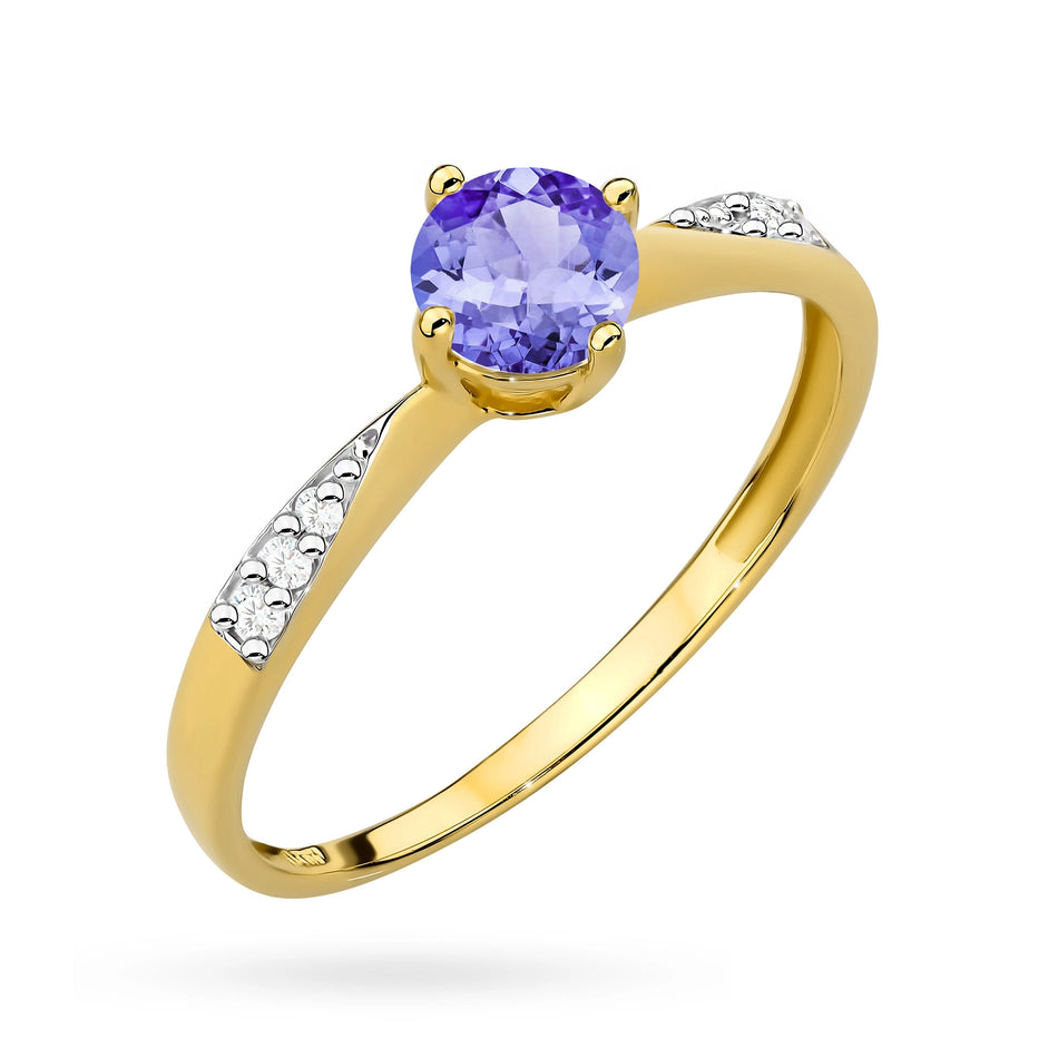 Gold Ring with 0.50ct Tansanit and 0.068ct Diamonds