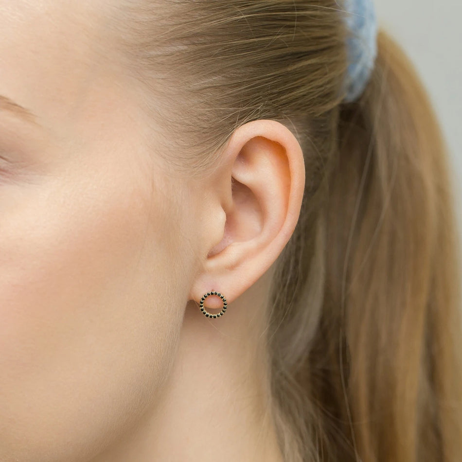 Gold Earrings with Diamonds