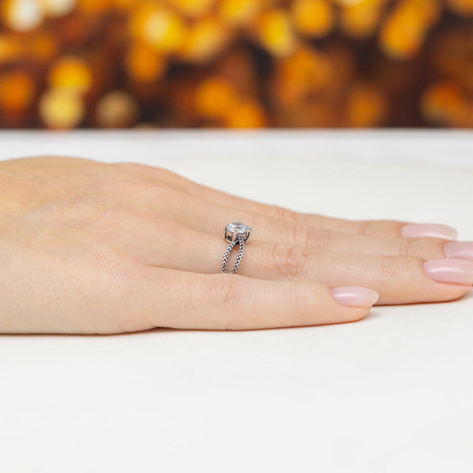 Silver Ring with Zirconia