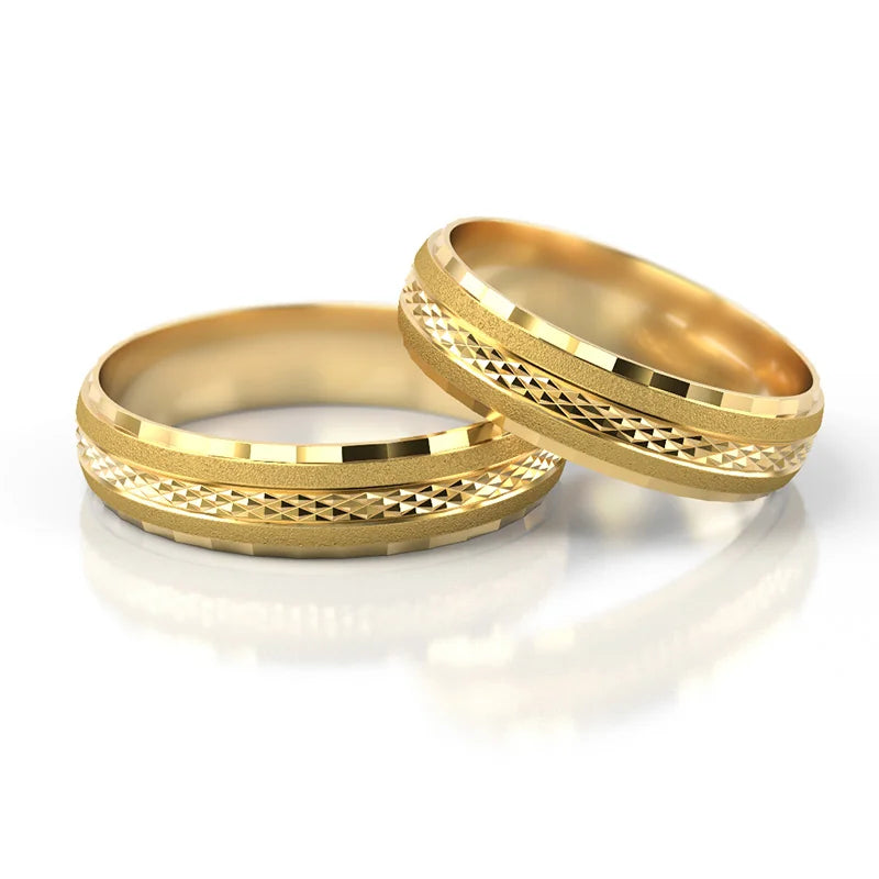 Classic Half-round Gold Wedding Bands Rings 5mm