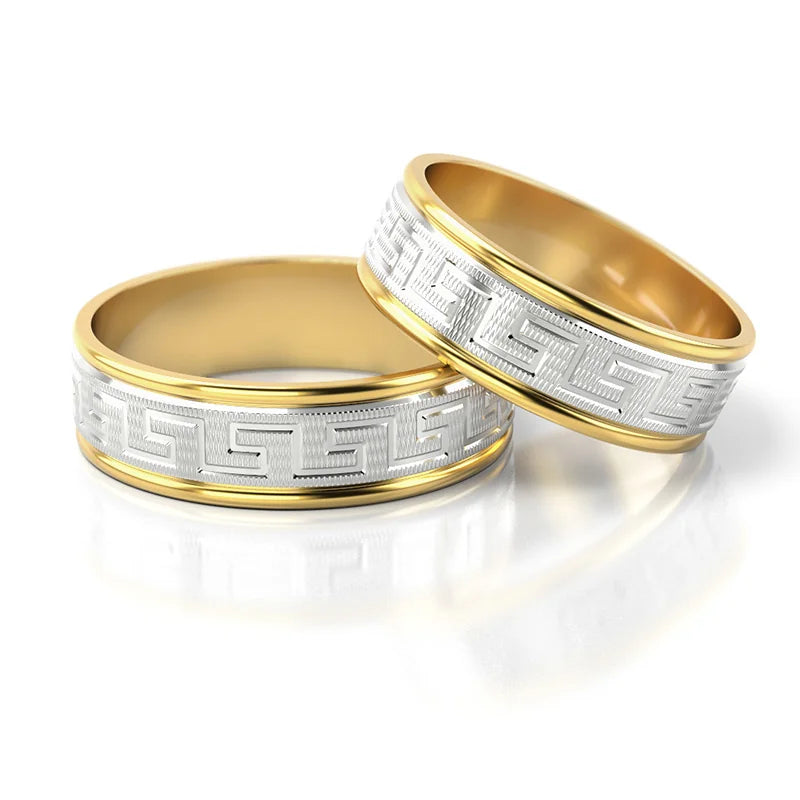 Dvoubarevné zlaté snubní prsteny 6mm