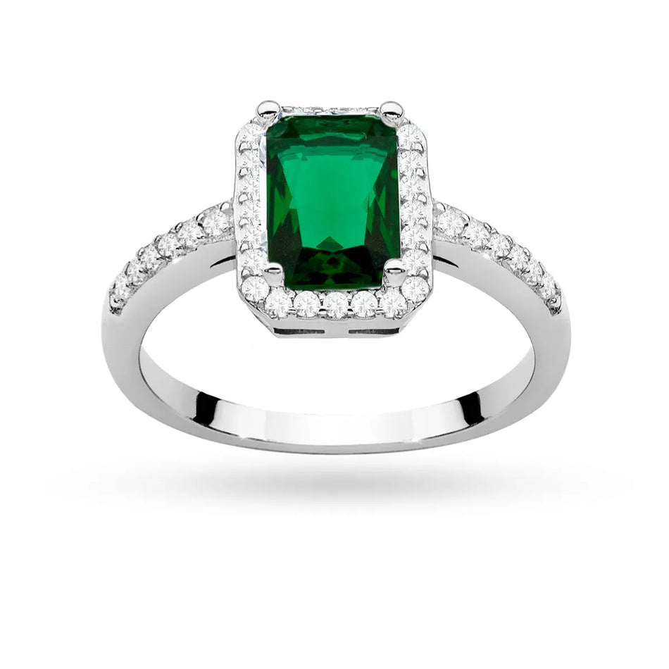 Stříbrný prsten se zirkony