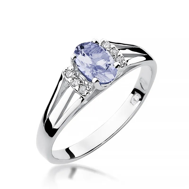 Gold Ring with 0.40ct Tansanit and Diamonds