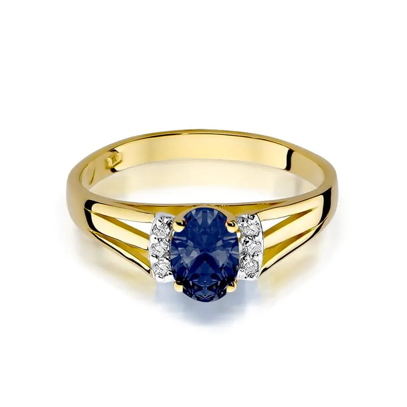 Gold Ring with 0.70ct Sapphire and 0.052ct Diamonds