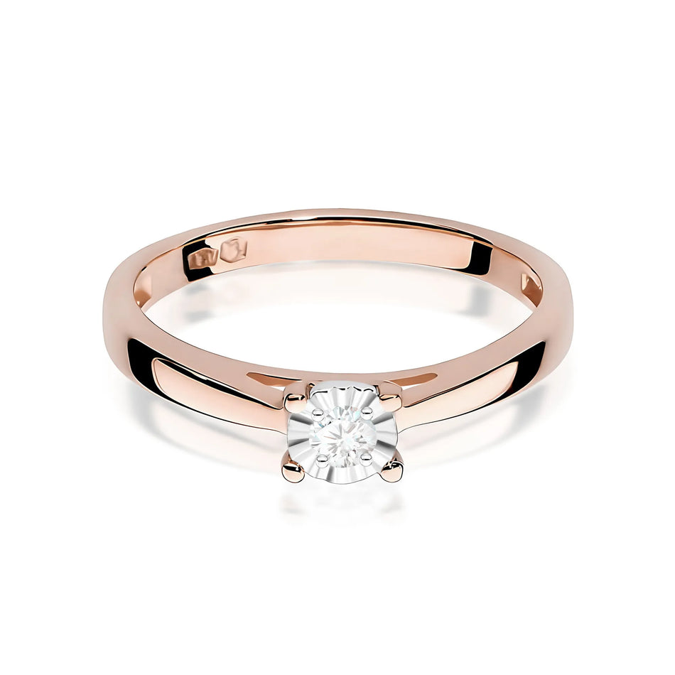 Gold Ring with 0.08ct Lab-diamond