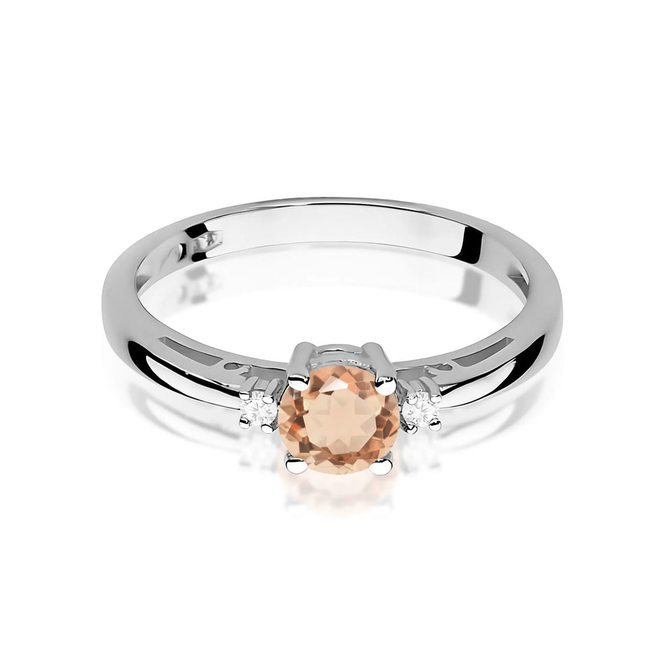 Gold Ring with 0.40ct Morganite and 0.029ct Diamonds
