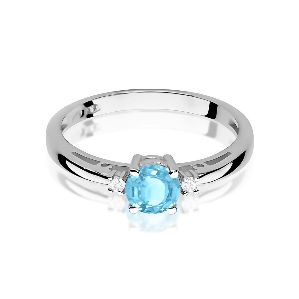 Zlatý prsten s topazem 0,50 ct a diamanty