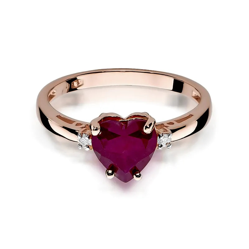 Gold Ring with 1.70ct Ruby and 0.029ct Diamonds