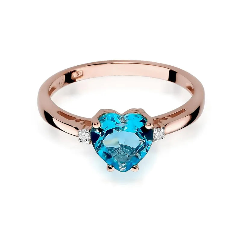 Gold Ring with 1.20ct Topaz and 0.029ct Diamonds