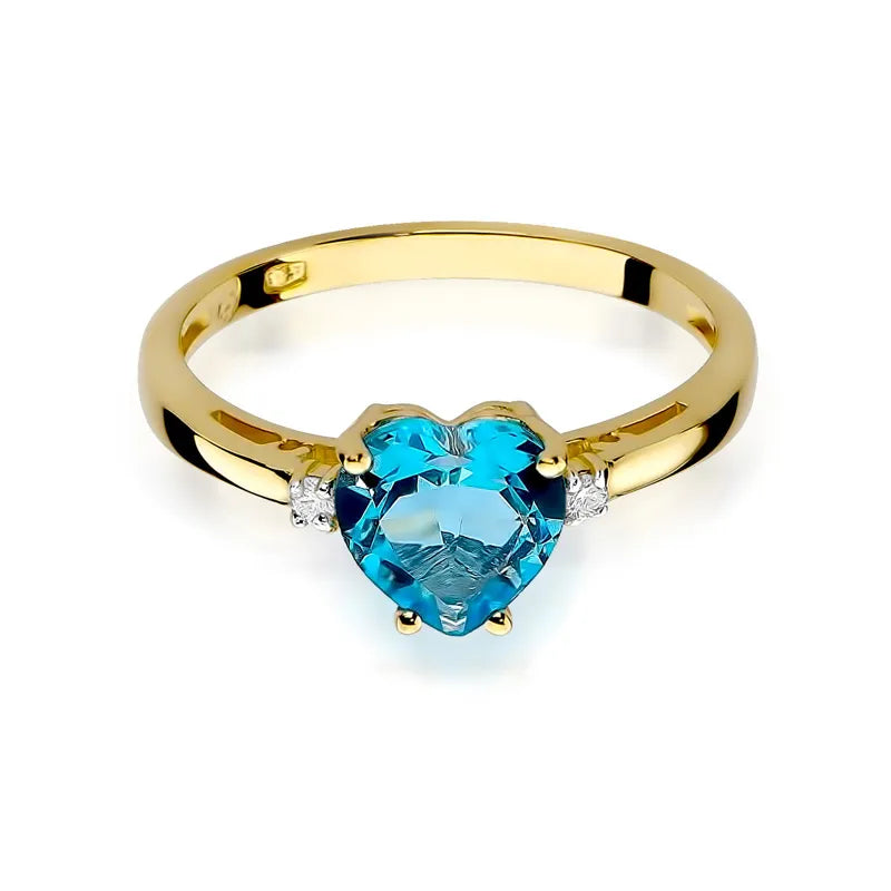 Gold Ring with 1.20ct Topaz and 0.029ct Diamonds