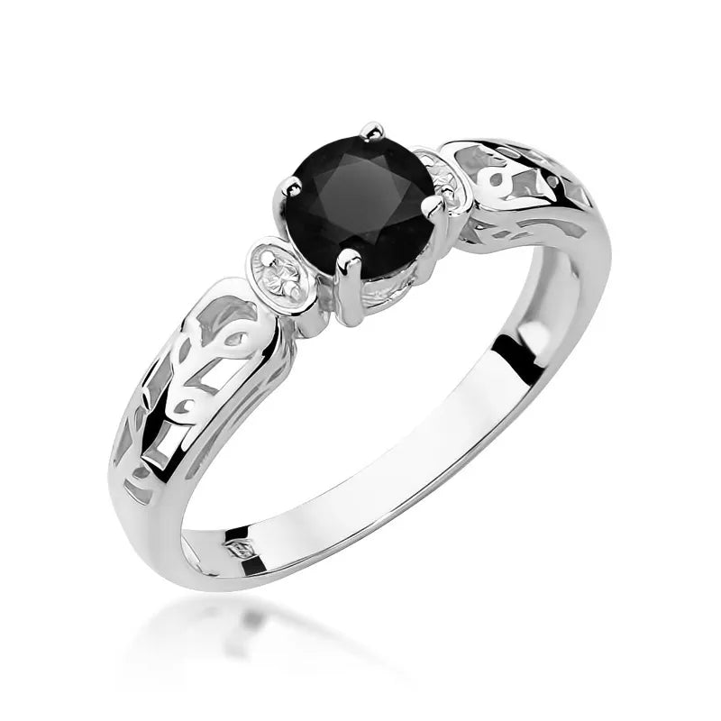 Gold Ring with 0.50ct Black Diamonds and 0.02ct Diamonds