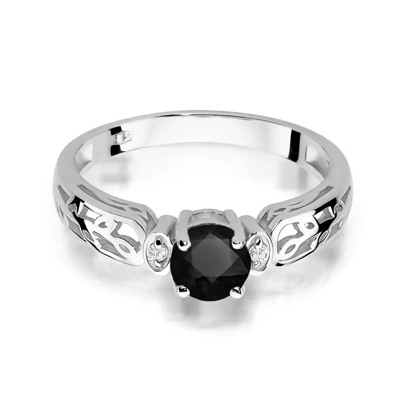 Gold Ring with 0.50ct Black Diamonds and 0.02ct Diamonds