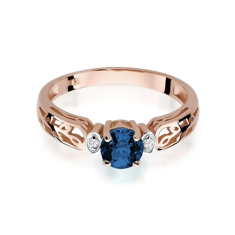 Gold Ring with 0.50ct Sapphire and 0.02ct Diamonds