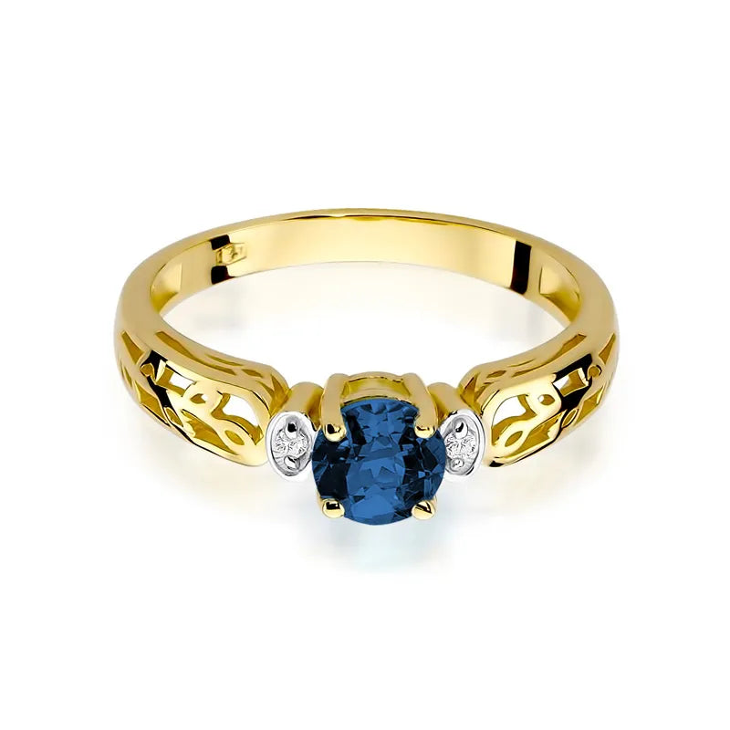Gold Ring with 0.50ct Sapphire and 0.02ct Diamonds