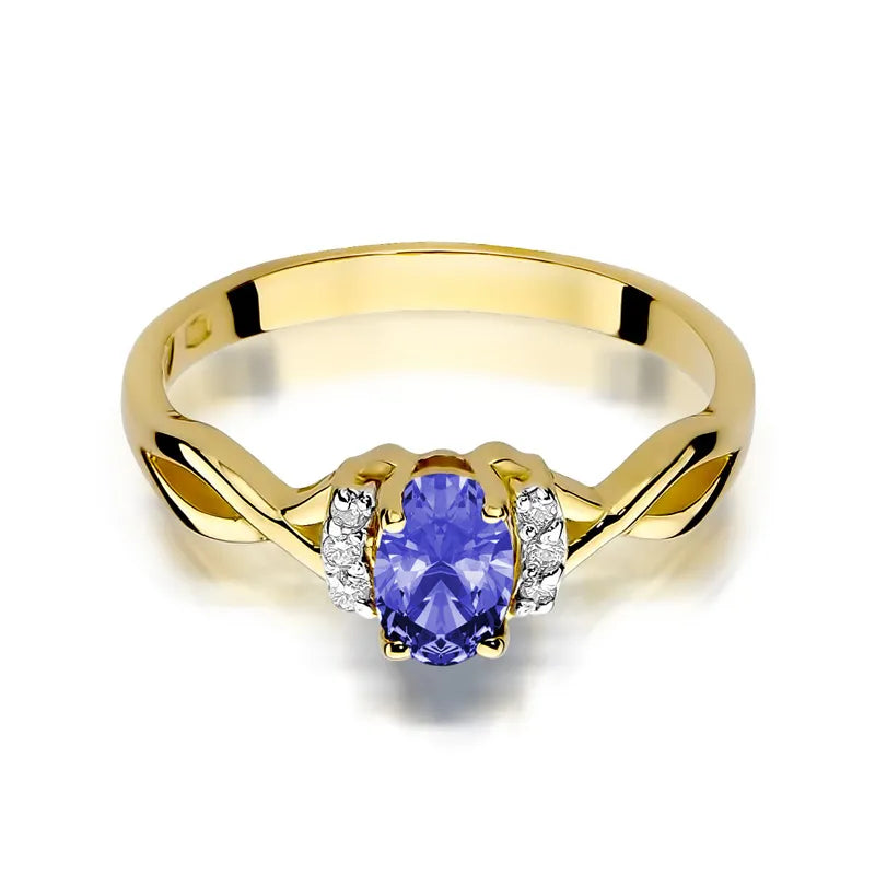 Gold Ring with 0.40ct Tansanit and 0.052ct Diamonds