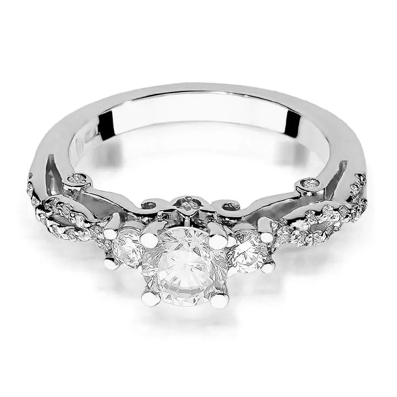 Gold Ring with 0.60ct White Sapphire and 0.339ct Diamonds