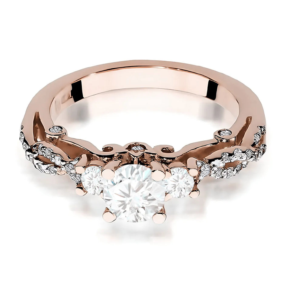 Zlatý prsten s 0,50ct a 0,339ct laboratorně vytvořenými diamanty