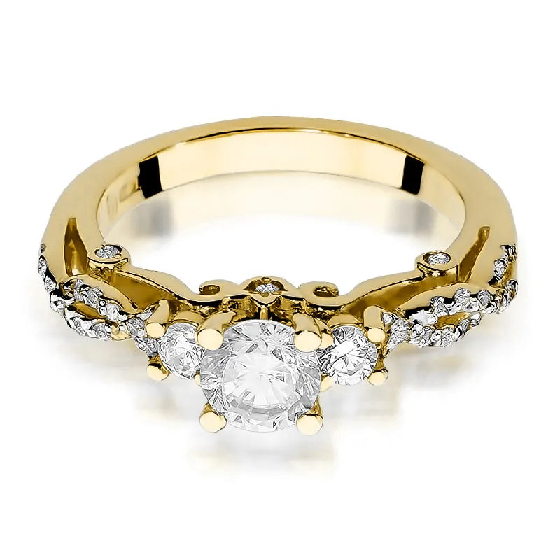 Gold Ring with 0.60ct White Sapphire and 0.339ct Diamonds