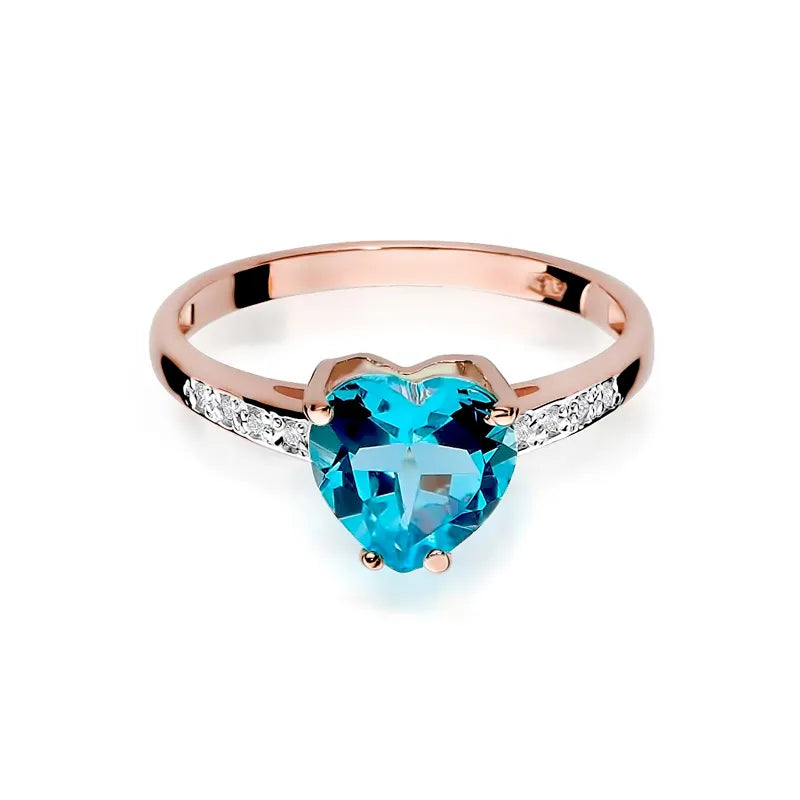 Gold Ring with 1.20ct Topaz and 0.04ct Diamonds
