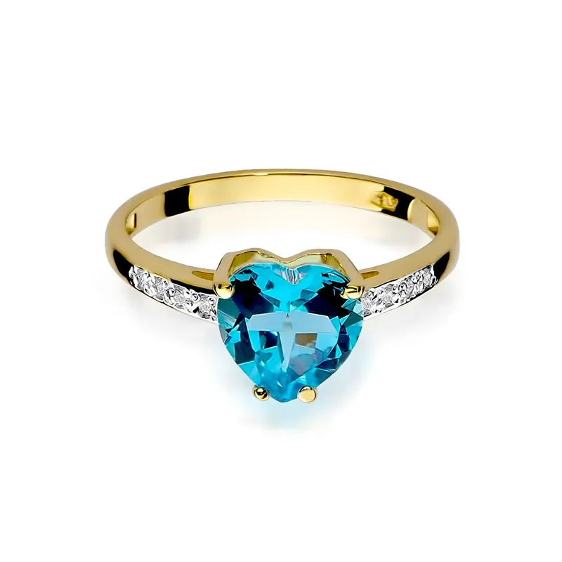 Gold Ring with 1.20ct Topaz and 0.04ct Diamonds