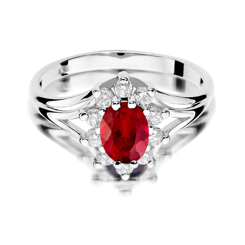Gold Ring with 1.00ct Ruby and 0.30ct Diamonds