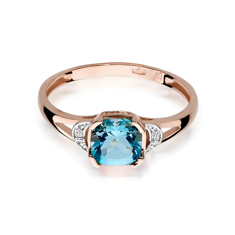 Gold Ring with 1.10ct Topaz and 0.01ct Diamonds