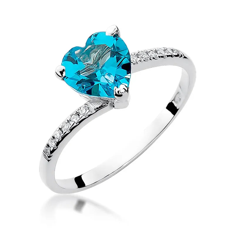 Gold Ring with 1.20ct Topaz and 0.06ct Diamonds