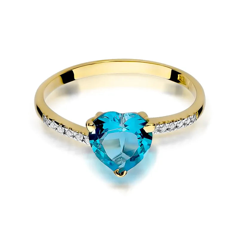 Gold Ring with 1.20ct Topaz and 0.06ct Diamonds